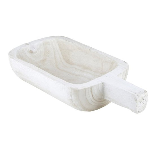 Paulownia Single Handle Bowl White