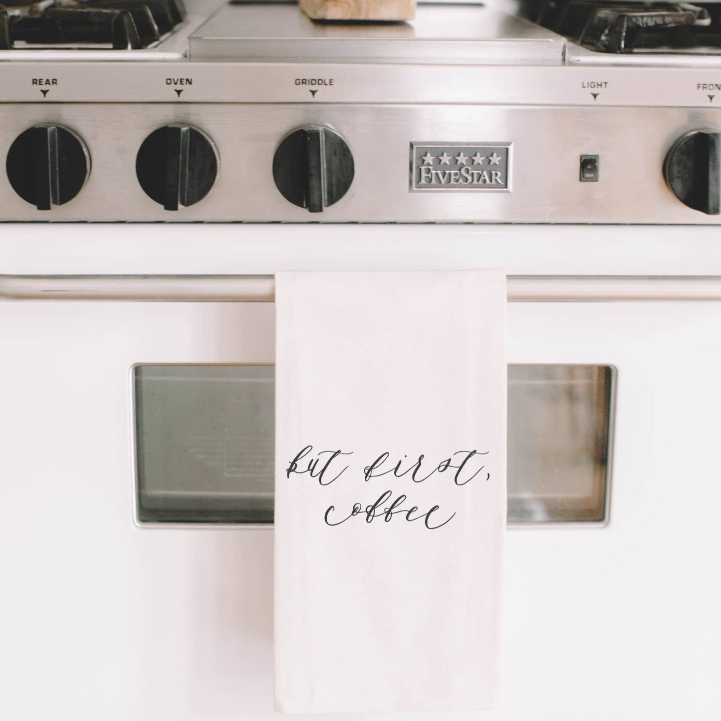 But First, Coffee Natural Tea Towel