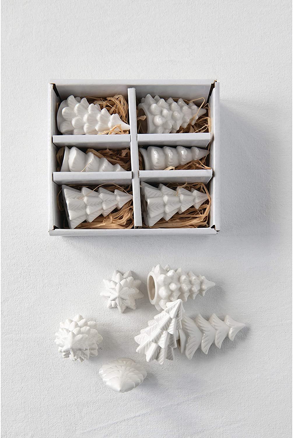Mini White Trees - Set of 6