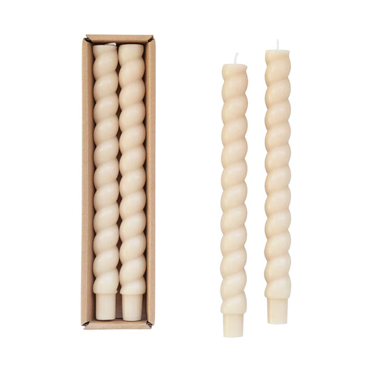 Cream Twisted Taper Candles