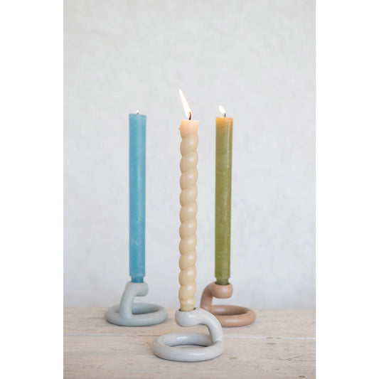 Cream Twisted Taper Candles