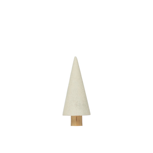 Flocked Wood Trees with Glitter, White, Set of 3