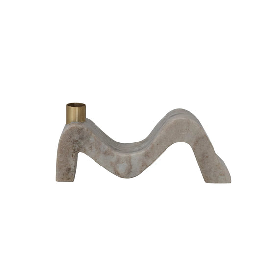 Marble and Brass Wave Taper