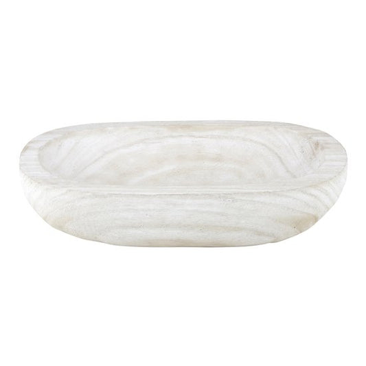 Paulownia Dough Bowl White