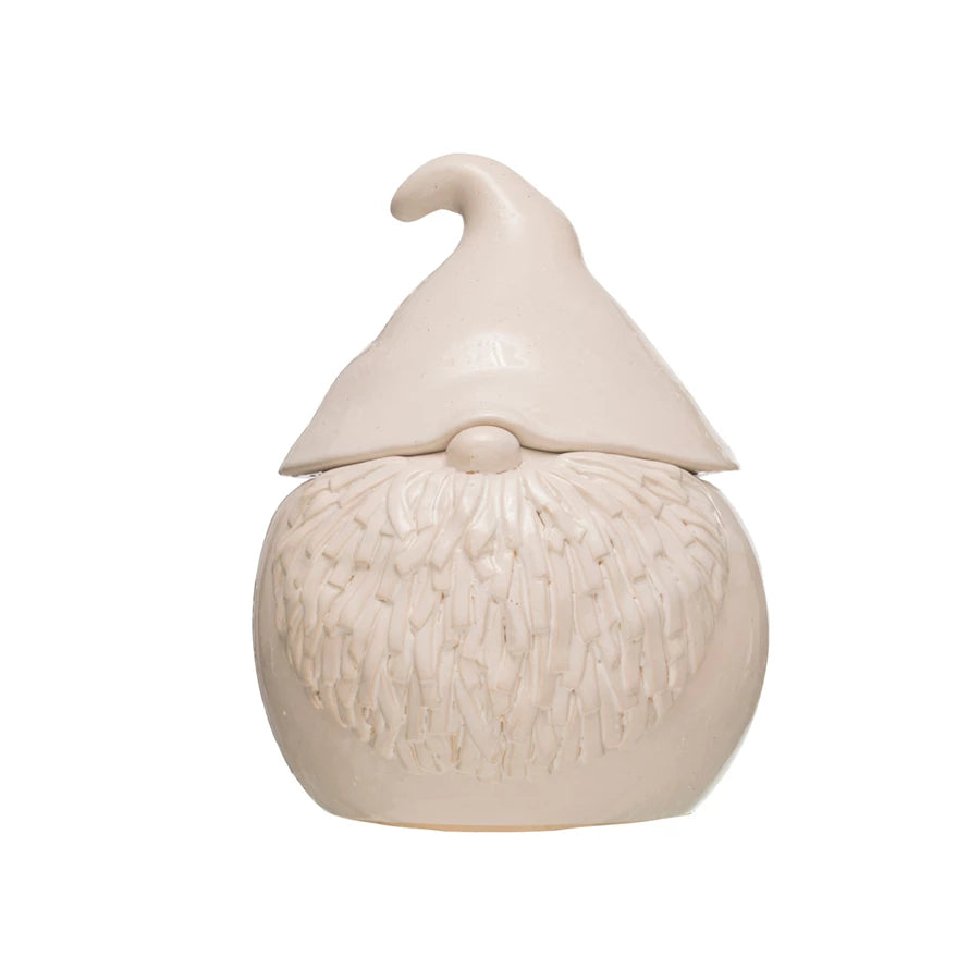 Stoneware Gnome Jar with Lid