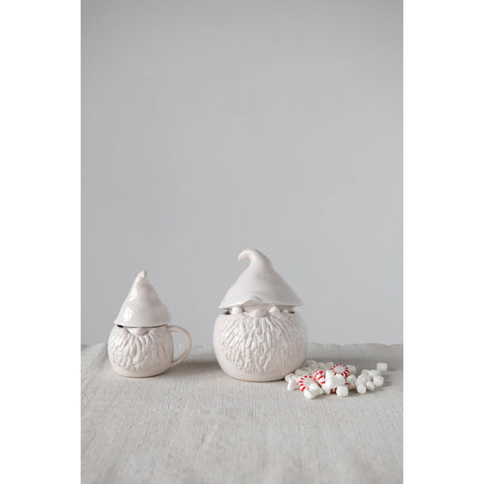 Stoneware Gnome Jar with Lid