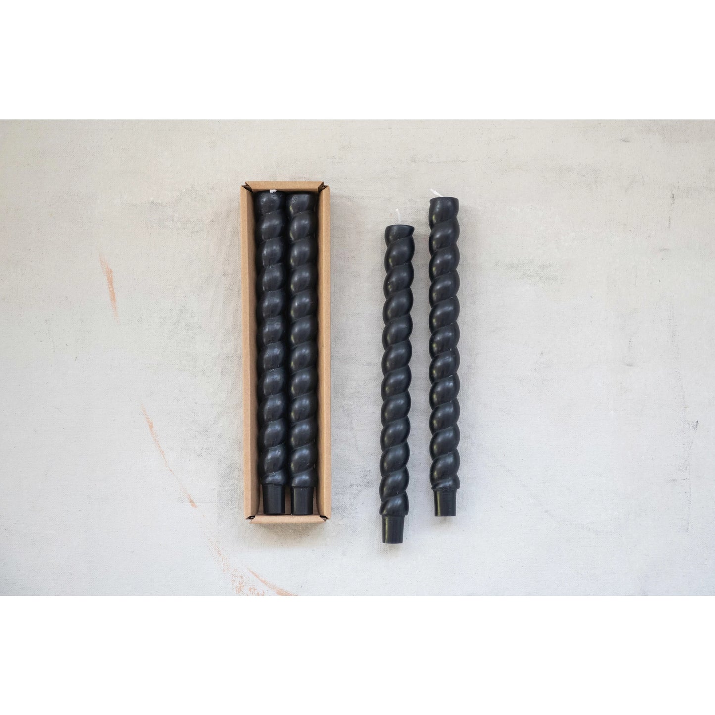Twisted Taper Candle - Black
