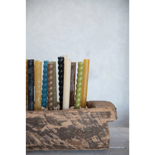 Twisted Taper Candles - Olive