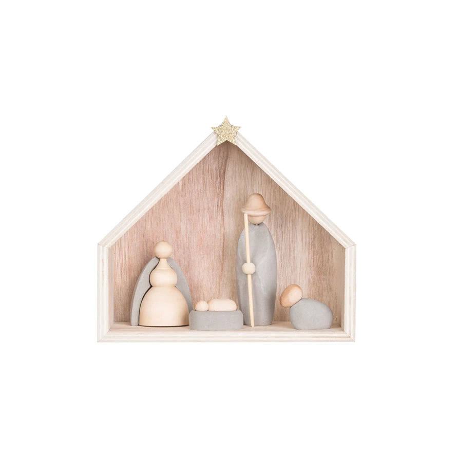 Wood & Cement Nativity