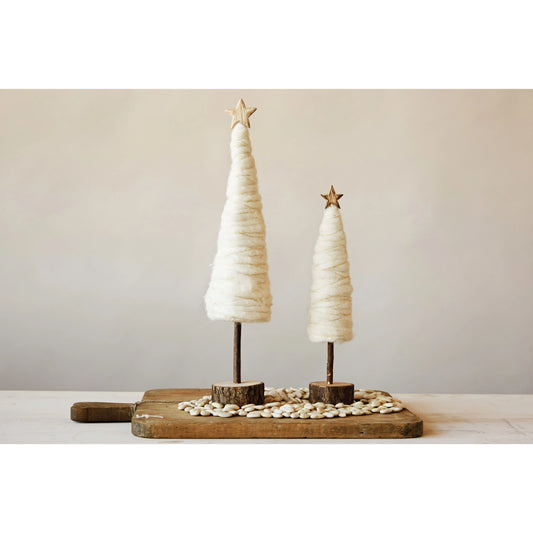 Wool Christmas Tree with Star - Large