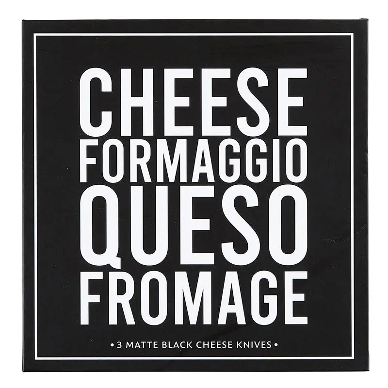 Matte Black Cheese Knives Book Box Set of 3
