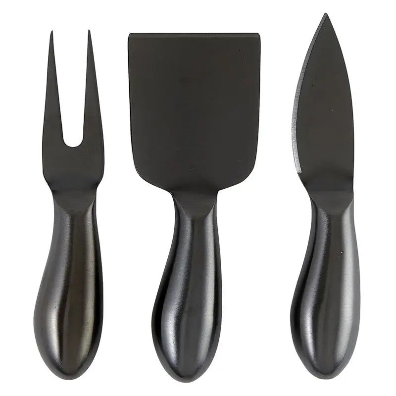 Matte Black Cheese Knives Book Box Set of 3